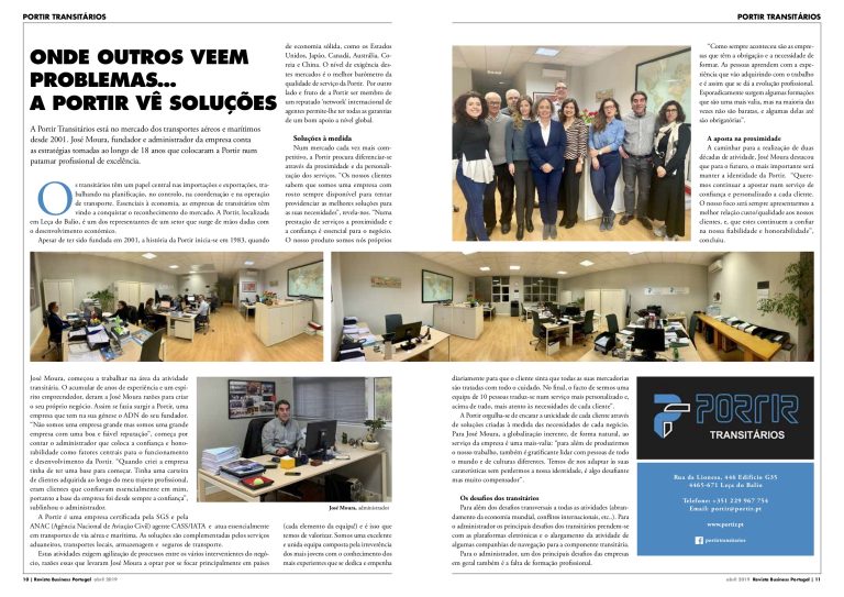 Portir Transitários na Revista Business do Jornal Público